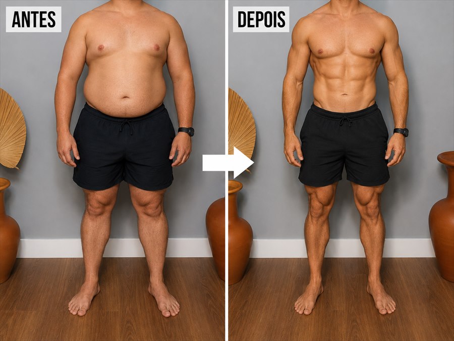 Comparativo de transformação corporal